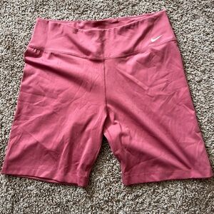 Pink Nike biker shorts